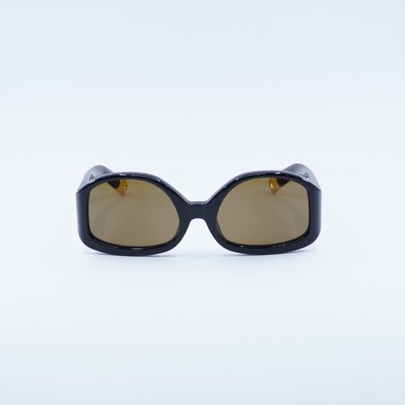 Jacquemus COLAPSO JAC/15 C1 Sunglasses Black Geometric Frame, Brown Lenses - Picture 3 of 10